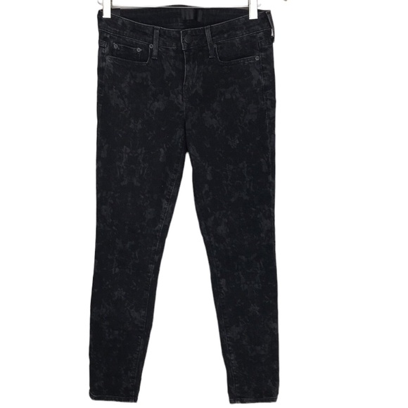 Vince Dylan Ankle  Skinny Jeans In Black Floral  size 27 - Picture 2 of 8